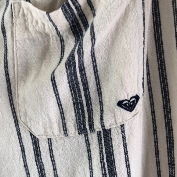 ROXY Oceanside Flare Striped Pants Size L Cotton Summer Surf Beach Vacation - Picture 11 of 16